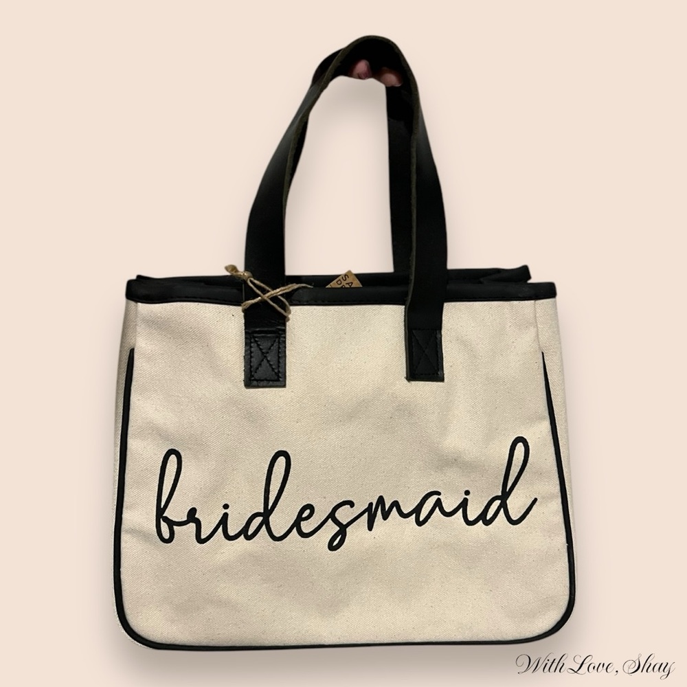 Bridesmaid Tote Bag - Black and Cream